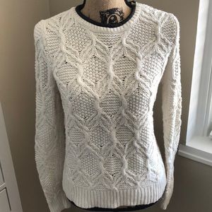 LOFT Cream cable knit sweater